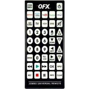 QFX REM-115 8 in 1 Large Jumbo Universal Remote Control for RCA, Sony, Philips, Samsung, GE, Zenith, Panasonic, Sharp, Toshiba, Daewoo, Hitachi, Sanyo, LG, JVC, Mitsubishi, Emerson, Magnavox