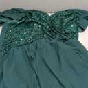 Women's Sequin Plus Size Wedding Guest Bridesmaid Dresses Maxi Gown for Formal Prom Cocktail Party Evening Events (Green, XXL)