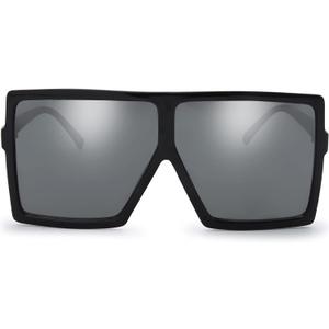 The Fresh Large Oversized Fashion Square Flat Top Sunglasses - Exquisite Packaging (1-black)