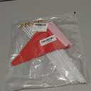 12Pack Small Flags with 12 Inch Plastic Pole - Red Flags 5x8 Inch Mini Triangle Red Flag for DIY Blank Hand Held Flag for Parade Party Decoration