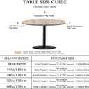 Round Fitted Table Cover with Elastic Fits 46"-50" Round Tables | Polyester Waterproof Stain-Resistant Wipeable Outdoor Tablecloth for Camping, Picnic, Dining, Indoor, 52"