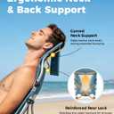 2 Pack Low Beach Chairs for Adults with High Back, Support 400LBS | Portable Beach Chair with 3-Position Adjustable Upper Backrest, Neck Support & Cup Holder for Beach, Caming, Dusty Blue