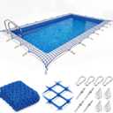 20 x 40 ft Pool Safety Net Cover with Anchors, 10 cm Mesh Premium Pool Safety Cover, Inground Heavy-Duty Protective Netting, Easy to Install, Remove and Store, Safe for Children Pets