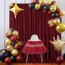 Burgundy Backdrop Curtains Photo Booth Background: 6 Panels 5ft x 10ft Polyester Fabric Drapes - for Party Anniversary Stage Ceremony Decorations