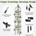 Garden Obelisk Trellis for Climbing Plants Outdoor 6 Ft Rose Bush Round Trellis for Pots Rustproof Metal Plant Flower Trellises for Clematis Vine Jasmine Support Outdoor Indoor (Black)