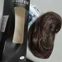 FESHFEN Claw Clip Short Ponytail Extensions - DIY Bendable Metals Fluffy Messy Bun Hair Piece Straight Synthetic Hairpieces Ponytail Extension for Women, Dark Brown