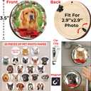 2 x 2 DIY Dog Christmas Photo Frame Ornaments Gift Set, Gifts for Cat Lovers, Dog Mom, Pet First Christmas Ornaments for Tree Hanging, Car Hanging Ornament for Dogs, Cat Holiday Decoration Gifts (4'')