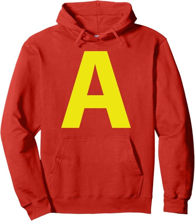 Letter A Funny Matching Halloween Costume Team Group Lazy Pullover Hoodie Size S