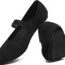 HEAWISH Women's Ballet Flat Shoes Mary Jane Pointed Toe Mesh Flats,Comfortable Slip on Ladies Shoe with Adjustable Strap,Casual Office Dress Flats for Work, US 10