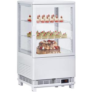 2.1 Cu.Ft. Commercial Bakery Display Refrigerator, Countertop Refrigerated Case, Display Fridge, Single Door, Merchandiser Beverage Cooler, 3 Layers, LED, Adjustable Shelves, Restaurants, Bars, Shops (EXP 06/08/30)