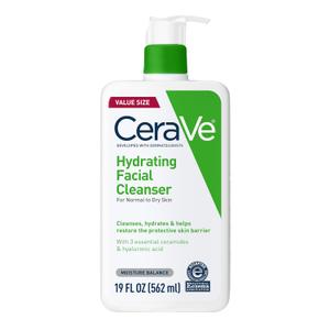 CeraVe Hydrating Facial Cleanser, Moisturizing Face Wash For Dry Skin, Hyaluronic Acid + Ceramides + Glycerin, Hydrating Cleanser For Normal To Dry Skin, National Eczema Association Certified