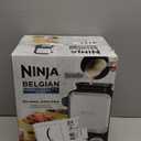 Ninja BW1001 NeverStick PRO Belgian Waffle Maker, Vertical Design, 5 Shade Settings, with Precision-Pour Cup & Chef-curated Recipe Guide, Black & Silver