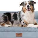Extra Large Dog Bed-Orthopedic Waterproof XL Dog Bed for XLarge Extra Big Dogs - Foam Couch Sofa Washable with Removable Cover-Grey (38.0"L x 25.0"W x 6.5"Th)