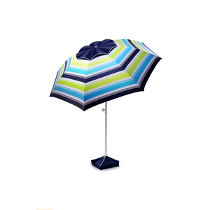 8FT Large Beach Umbrella with Level 7 Wind Resistance, Sand Anchor, Portable Outdoor Umbrella with UPF50+ UV Protection, Tilt Sun Shelter for Beach, Patio, Yard