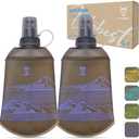 UTOBEST 200ml Soft Flask, 2 Pack Flexible TPU Hydration Water Bottle, Collapsible with 28mm Caliber for Running, Hiking, Cycling, Climbing, and Marathon Purple