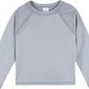 Gerber Unisex Baby Toddler UPF 50+ Long Sleeve Rashguard Swim Shirt (3-6 Months, Grey)