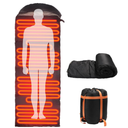 Heated Sleeping Bags for Adults, USB Powered, 3 Adjustable Heating Levels Sleeping Bag, Waterproof Flannel Cold Weather Sleeping Bag with Adjustable Hood, Keep Warm to 20℉, for Camping, Outdoor Hiking