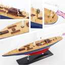 Wooden Sailboat Decor Ship Model 28" Endeavour America's Cup Scale Yacht Replica Nautical Home Accents, Large