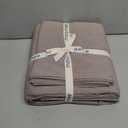 MooMee Bedding Duvet Cover Set 100% Washed Cotton Linen Like Textured Breathable Durable Soft Comfy (Heathered Mauve Brown, King 104"x90")
