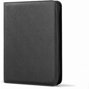9 Pocket Trading Card Binder, Ringless Card Binder with Zipper for TCG and Sport Cards Collections, Holds 360 Cards with Side-Loading Pages, Black