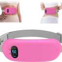 Portable Heating Pad for Cramps, Upgrade Cordless Electric Period Fast Heating Pad for Back Pain Relief Menstrual Belt 6 Heat 6 Massage Modes Gifts for Women Girls Her Girlfriend Rose Pink