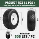Taifa 16 Inch 2 PCS Solid Flat Free Replacement Tires and Wheels 6.50-8 with 3/4'' Axle Bore Hole, Air Less Wheel for Wheelbarrows, Lawn Mower, Garden Carts, Hand Trucks, Generators, etc., 16x650-8pu-grass-2packs
