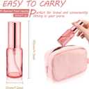 6 Pack 1 Oz Pink Glass Spray Bottles,Empty Perfume Fine Mist Atomizer,Rose-Golden Pump Head Travel Liquid Holder Containers for Cologne,Essential Oils,Body Sprays