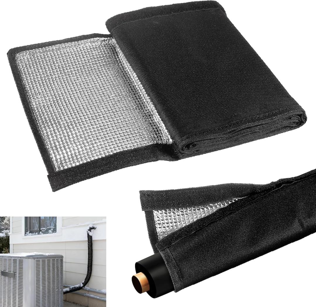 3-Layer HVAC Copper Pipe Insulation Cover – 72x10.2 Inch, 600D Oxford AC Pipe Sleeve for Outdoor Use | Waterproof, UV-Resistant, Flexible Insulation Wrap for Central Air & Mini Splits
