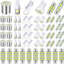 Frienda 70 Pcs Interior Lights LED Car Bulb Kit Set Dome Light 31 36 41 mm 12v De3175 6411 T10 2825 6612f 6615f for Dome Map Read Door Trunk Glove Box License Plate Cargo Courtesy(White)