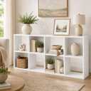 IULULU 8-Cube Storage Organizer, Freestanding Bookcase Display Shelf, White
