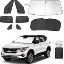 8PCS YYCKE Window Shades for Seltos 2021-2024 for Kia Accessories Car Side Full Windows Rear Triangular Windshield Sun Shade Sun UV Rays & Privacy Protection for Camping, Napping, and Relaxing