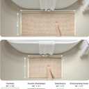 Waffle Bath Mat Set, Non Slip Bathroom Rugs Sets 2 Piece, Ultra Absorbent Long Bath Rug Runner for Bathroom Boho Chic Decor, Machine Washable Floor Mats, Brown & White, 20"47" Plus 18"30"