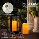 5plots 4"6" 8" Large Outdoor Waterproof Flameless Candles Ivory White with Timer & Remote, Battery Operated LED Flickering Pillar Candles for Patio Porch Halloween Christmas Lantern, Set of 2