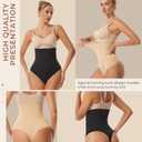 Dulchany Thong Shapewear Tummy Control Underwear for Women Seamless Body Shaper Panties (Beige, M)
