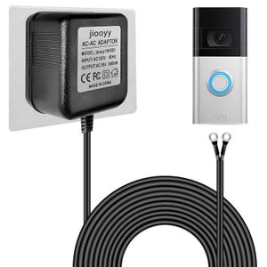 18V500mA Doorbell Transformer - Video Doorbell Power Adapter, for Ring Video Doorbell Pro and Ring Video Doorbell 2, Compatible with Zmodo Smart Doorbell and Nest Hello Doorbell(16.4 ft Black)