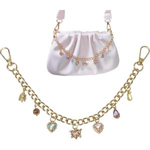 Purse Charms，Heart Black Zircon Bag Charms for Handbags Purse Keychain Bag Charm Chain Keychains for Women