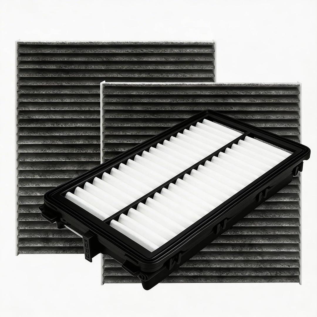 Engine Cabin Air Filters kit for Kia Carnival 2026 2025 2024 2023 2022 (Except Hybrid) (Cabin Filters Located Rear under the Hood & Glove Box)