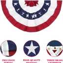 3x6 Ft American Pleated Fan Flag (Set of 4) Patriotic Half Fan Bunting, 4th of July Memorial Day Decorations for 250th Anniversary