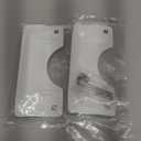 Landhoow 2 Pcs 3 x 7'' Door Latch Guard Plate Cover Stainless Steel Door Security Strike Latch Protector, Against Forced Entry Easy to Install for Home and Commercial (Reinforcement Ribs Style,White)