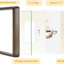 HELPLEX 4x4 Matted to 3x3 Square Picture Frame Set of 2 - Natural Walnut Wood with HD Tempered Glass, Convertible Design for Wall or Tabletop Display - Art Gallery & Luxury Home Office Decor