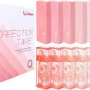2 x White Correction Tape, Easy To Use Cute Applicator for Instant Corrections, For school, Office Workers (Gradient Pink, 5M/196" x 0.2",12pack)