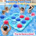 Intoypad Pool Toys for Kids Adults, Tropical Leaves Inflatable Swimming Pool Tic Tac Toe Game with 10 Balls Fun Summer Party Lake Above Ground Float Game Water Ball Toys for Kids Teens Adult Blue