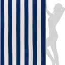 WILFA Extra Large Beach Towel - Oversized Mircofiber 40 x 70 inches, XL Striped Lightweight Pool Towel, Big Cabana Swim Travel Towel for Adults Mens Women,Dark Blue