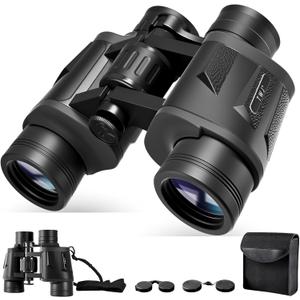 12x40 HD Binoculars for Adults and Kids High Powered, Clear Large View & Low Light Night Vision, Waterproof Binoculars for Hunting, Birds Watching, Cruise Ship, Theaters, Travel and Stargazing (Black)