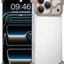 Phone Case Compatible with iPhone 17 Pro Max Compatible with Lens Camera Protection, Frameless Minimalist Design, Extremely Highlighting Personality. (Aluminum Champagne gold)