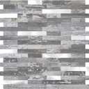 STICKGOO Peel and Stick Backsplash, PVC Wall Tiles Stick on Backsplash for Kitchen(5 Sheets, Distressed Wood with Metal Silver)