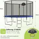 Redkid, Outdoor Trampoline, Diameter 122/366 cm, Kids Trampoline with Safety Net, Ladder, Basketball Basket, 440 lbs Load Capacity