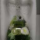 FIACO Gifts for Women Mom Preserved Rose Forever Flower in Glass Angel Figurine Fresh Flowers for Delivery Prime Birthday Gifts for Grandma Wife Sister Christmas Anniversary Eternal Roses