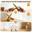 Solid Wood Calendar Stand for Skylight 15 Inch, Compatible with Skylight Calendar 2, Calendar Holder with 4 Non-Slip Silicone Pads, Supports Horizontal or Vertical Display.(Bamboo)