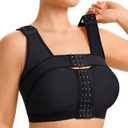 CYDREAM Front Closure Surgical Bra Wireless Bras for Women No Underwire Post Surgery Compression Support Band Full Coverage (Large, Black)